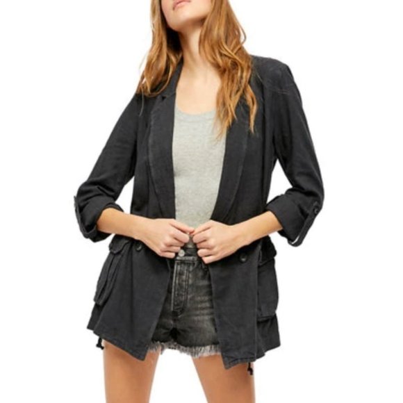 Free People Jackets & Blazers - NWT Free People Charly Midnight Blazer Small